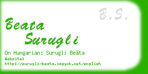 beata surugli business card